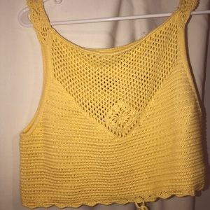 L.A. Hearts yellow knit sweater cropped